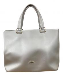 LONGCHAMP（ロンシャン）の古着「レザートートバッグ」｜シルバー