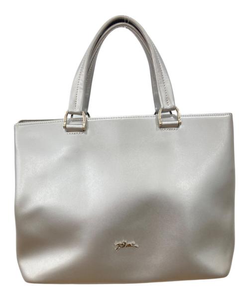 LONGCHAMP（ロンシャン）LONGCHAMP (ロンシャン) レザートートバッグ シルバーの古着・服飾アイテム