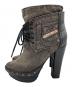 DIESEL (ディーゼル) デニムヒールブーティ/ヒールブーツ グレー サイズ:22.5cm：5000円