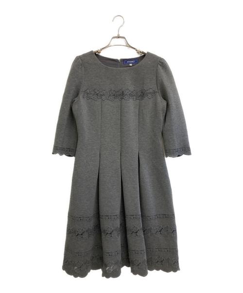M'S GRACY（エムズグレイシー）M'S GRACY (エムズグレイシー) ボンディングレースワンピース グレー サイズ:42の古着・服飾アイテム
