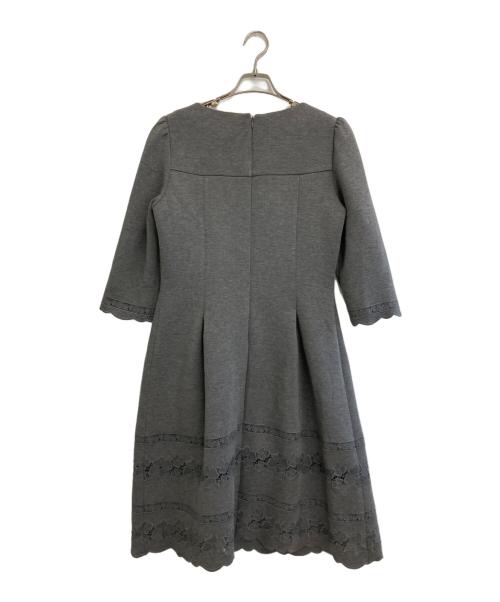 M'S GRACY（エムズグレイシー）M'S GRACY (エムズグレイシー) ボンディングレースワンピース グレー サイズ:42の古着・服飾アイテム