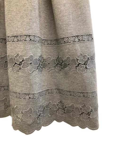 M'S GRACY（エムズグレイシー）M'S GRACY (エムズグレイシー) ボンディングレースワンピース グレー サイズ:42の古着・服飾アイテム