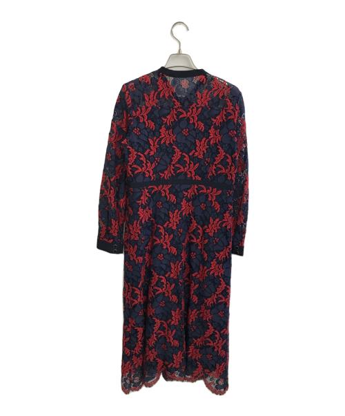 Diagram（ダイアグラム）Diagram (ダイアグラム) レースボウタイワンピース レッド×ネイビー サイズ:M 未使用品の古着・服飾アイテム