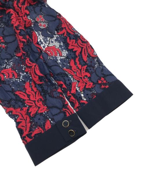 Diagram（ダイアグラム）Diagram (ダイアグラム) レースボウタイワンピース レッド×ネイビー サイズ:M 未使用品の古着・服飾アイテム