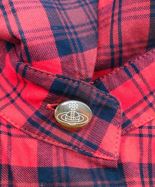 Vivienne Westwood RED LABEL（ヴィヴィアンウエストウッドレッドレーベル）Vivienne Westwood RED LABEL (ヴィヴィアンウエストウッドレッドレーベル) タータンチェックシャツワンピース レッド サイズ:３の古着・服飾アイテム
