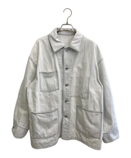 nano・universe（ナノ・ユニバース）nano・universe (ナノ・ユニバース) オーバーサイズスーパーブリーチデニムブルゾン ホワイト サイズ:Mの古着・服飾アイテム