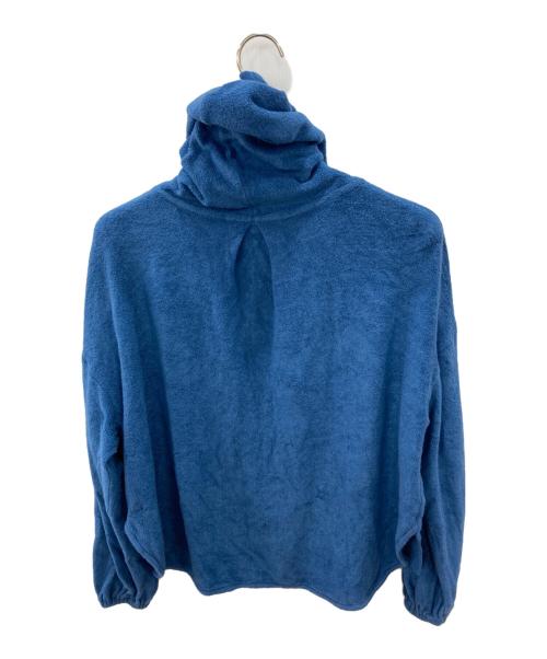 THREE DOTS（スリードッツ）THREE DOTS (スリードッツ) Smile cotton pile long slv hoody ブルー サイズ:Sの古着・服飾アイテム