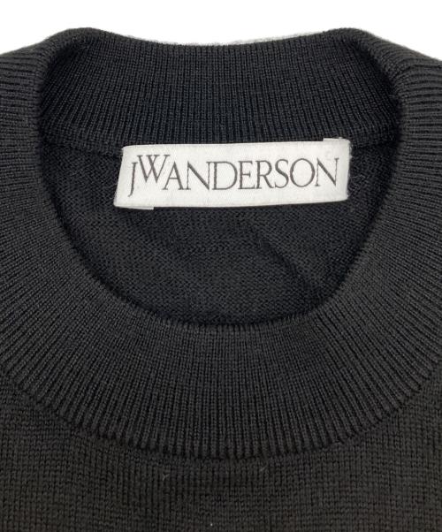 J.W.ANDERSON（ジェイダブリューアンダーソン）J.W.ANDERSON (ジェイダブリューアンダーソン) メリノウールクルーネックニット ブラック サイズ:Sの古着・服飾アイテム