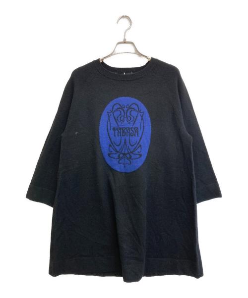 TABASA（タバサ）TABASA (タバサ) ロゴインターシャニットチュニック ブラック サイズ:- 未使用品の古着・服飾アイテム