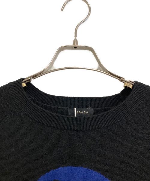 TABASA（タバサ）TABASA (タバサ) ロゴインターシャニットチュニック ブラック サイズ:- 未使用品の古着・服飾アイテム