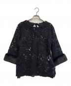 GRACE CLASSグレースクラス）の古着「ファーカフスレーストップ」｜ブラック