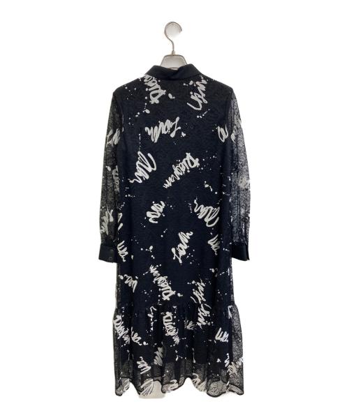 Diagram（ダイアグラム）Diagram (ダイアグラム) レースフロッキープリントドレス ブラック サイズ:38 未使用品の古着・服飾アイテム