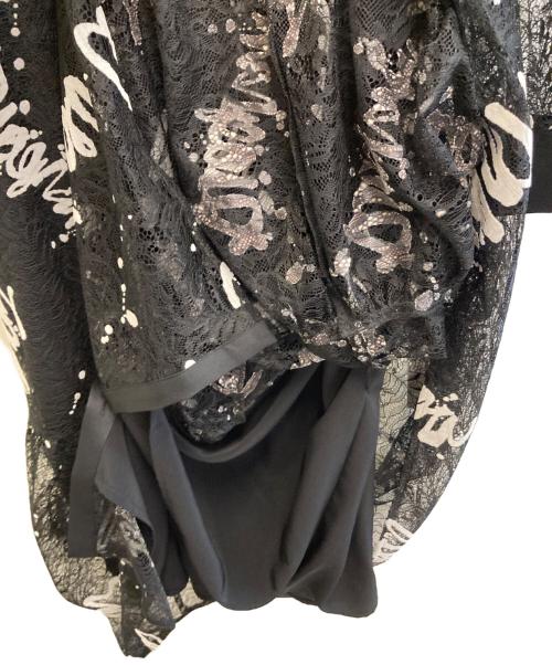 Diagram（ダイアグラム）Diagram (ダイアグラム) レースフロッキープリントドレス ブラック サイズ:38 未使用品の古着・服飾アイテム