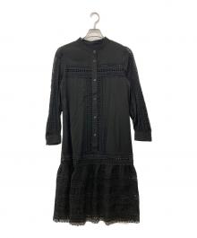 Diagram（ダイアグラム）の古着「レース切替シャツワンピース」｜ブラック