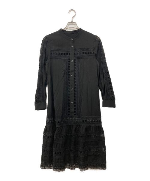 Diagram（ダイアグラム）Diagram (ダイアグラム) レース切替シャツワンピース ブラック サイズ:38の古着・服飾アイテム