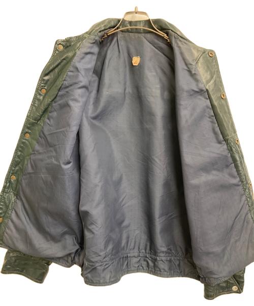 -（-）- (-) レザージャケット グリーン サイズ:42の古着・服飾アイテム