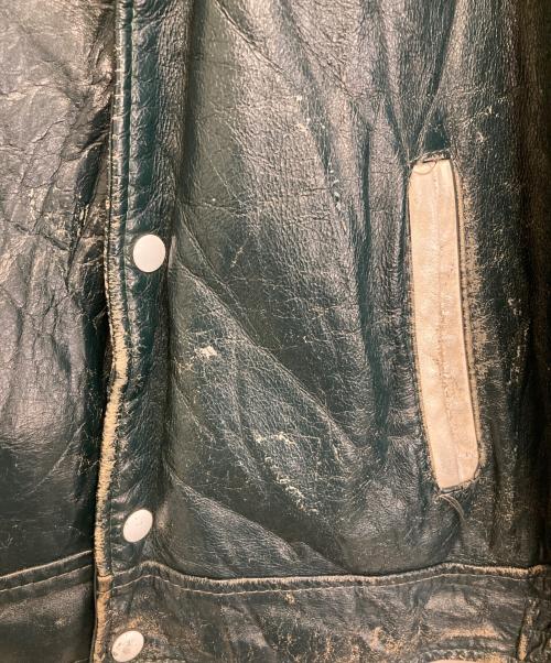 -（-）- (-) レザージャケット グリーン サイズ:42の古着・服飾アイテム