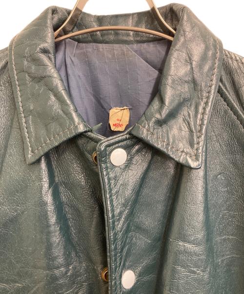 -（-）- (-) レザージャケット グリーン サイズ:42の古着・服飾アイテム