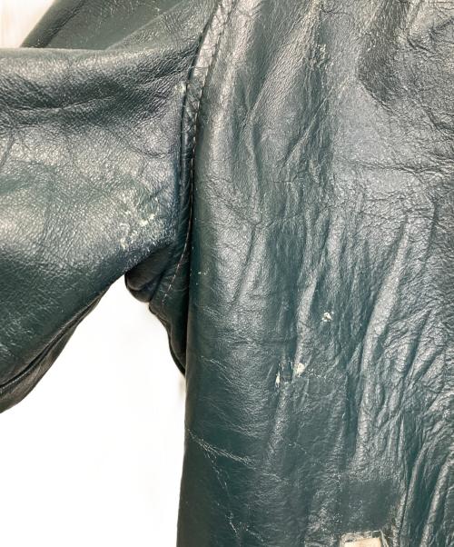 -（-）- (-) レザージャケット グリーン サイズ:42の古着・服飾アイテム