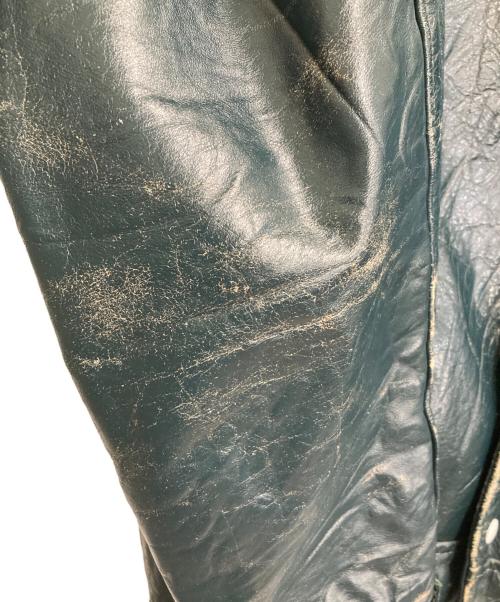 -（-）- (-) レザージャケット グリーン サイズ:42の古着・服飾アイテム