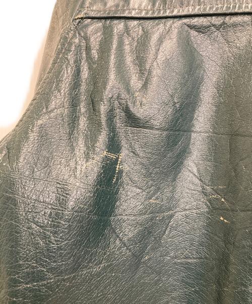 -（-）- (-) レザージャケット グリーン サイズ:42の古着・服飾アイテム