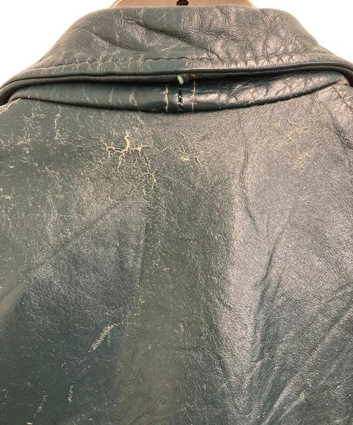 -（-）- (-) レザージャケット グリーン サイズ:42の古着・服飾アイテム