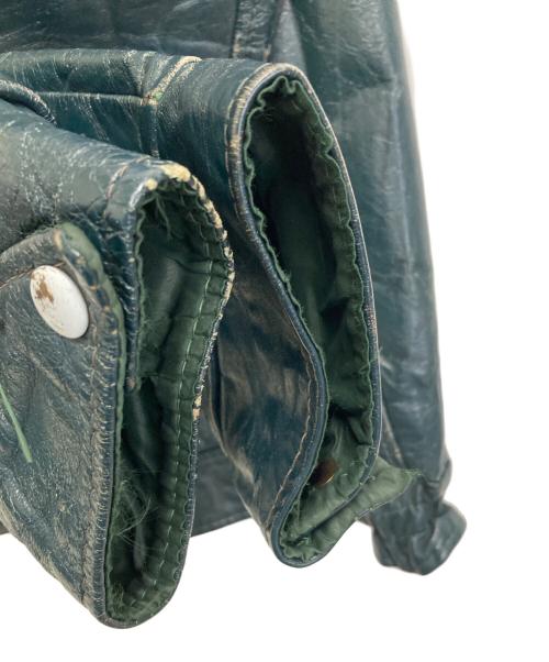 -（-）- (-) レザージャケット グリーン サイズ:42の古着・服飾アイテム