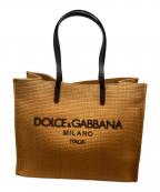 DOLCE & GABBANAドルチェ＆ガッバーナ）の古着「ショッピングバッグ ロゴ ラフィア」｜ベージュ