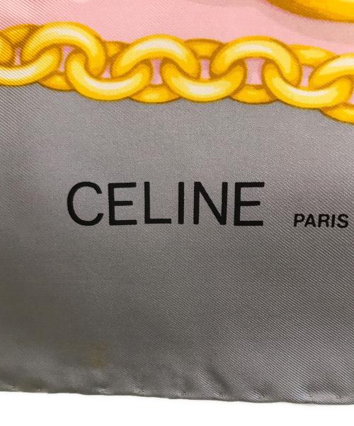 CELINE（セリーヌ）CELINE (セリーヌ) 大判スカーフ イエロー×ピンクの古着・服飾アイテム