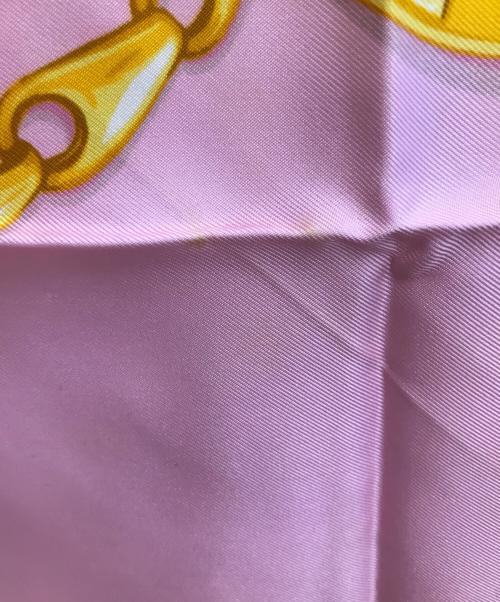 CELINE（セリーヌ）CELINE (セリーヌ) 大判スカーフ イエロー×ピンクの古着・服飾アイテム