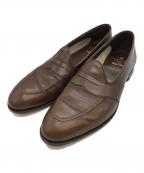 CARMINAカルミナ）の古着「アンラインドサドルローファー」｜ブラウン