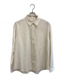 nano・universe（ナノ・ユニバース）の古着「アセテートシアーギンガムチェックレギュラーカラーシャツ」｜ホワイト×アイボリー