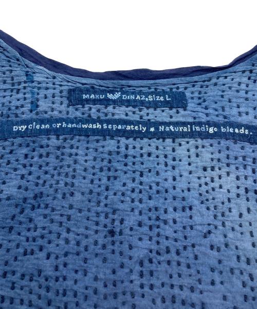 maku textiles（マクテキスタイルズ）maku textiles (マクテキスタイルズ) インディゴ染刺子手織シルクジャケット インディゴ サイズ:Ｌの古着・服飾アイテム