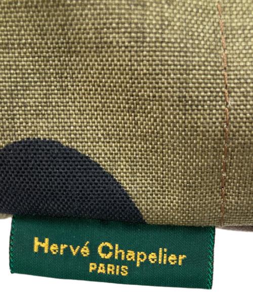 Herve Chapelier（エルベシャプリエ）Herve Chapelier (エルベシャプリエ) 迷彩ナイロン舟型トート/トートバッグ ベージュ×オリーブの古着・服飾アイテム