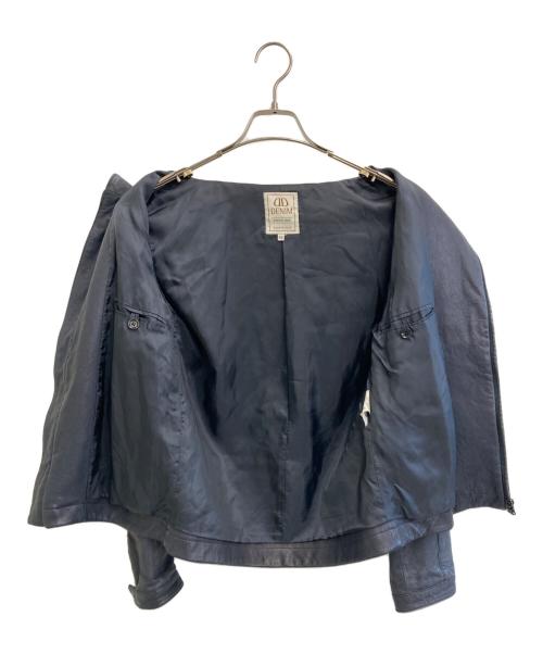 DENIME（ドゥニーム）DENIME (ドゥニーム) シープスキン ライダース ネイビー サイズ:46の古着・服飾アイテム
