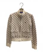 BURBERRY BLUE LABELバーバリーロンドンブルーレーベル）の古着「ノバチェック スウェット トラックジャケット」｜ベージュ