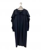 VERMEIL par ienaヴェルメイユ パー イエナ）の古着「レーヨンツイル フリルワンピース」｜ネイビー