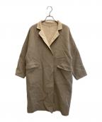 MUSE de Deuxieme Classeミューズ ドゥーズィエム クラス）の古着「Hamiltonウール リバーコート」｜アイボリー×ベージュ