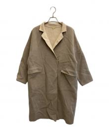 MUSE de Deuxieme Classe（ミューズ ドゥーズィエム クラス）の古着「Hamiltonウール リバーコート」｜アイボリー×ベージュ