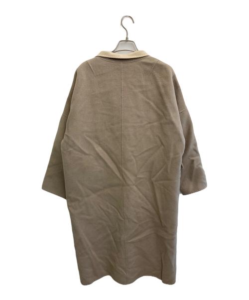 MUSE de Deuxieme Classe（ミューズ ドゥーズィエム クラス）MUSE de Deuxieme Classe (ミューズ ドゥーズィエム クラス) Hamiltonウール リバーコート アイボリー×ベージュ サイズ:freeの古着・服飾アイテム