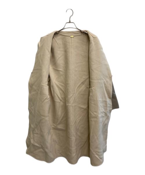 MUSE de Deuxieme Classe（ミューズ ドゥーズィエム クラス）MUSE de Deuxieme Classe (ミューズ ドゥーズィエム クラス) Hamiltonウール リバーコート アイボリー×ベージュ サイズ:freeの古着・服飾アイテム