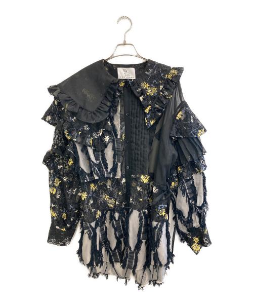 rurumu:（ルルムウ）rurumu: (ルルムウ) Daydream big collar shirt ブラック サイズ:freeの古着・服飾アイテム