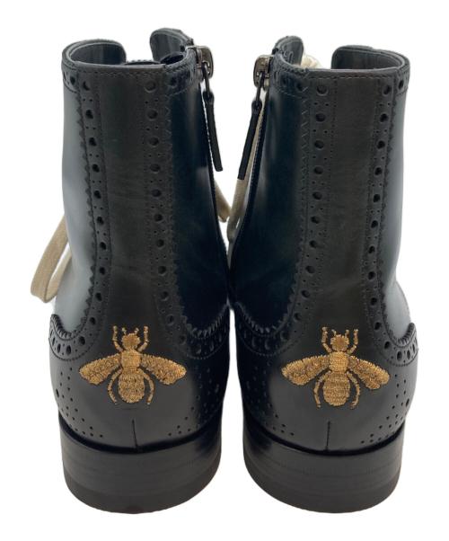 GUCCI（グッチ）GUCCI (グッチ) BEE刺繍ディオニュソスバックルブーツ ブラック サイズ:24.5の古着・服飾アイテム