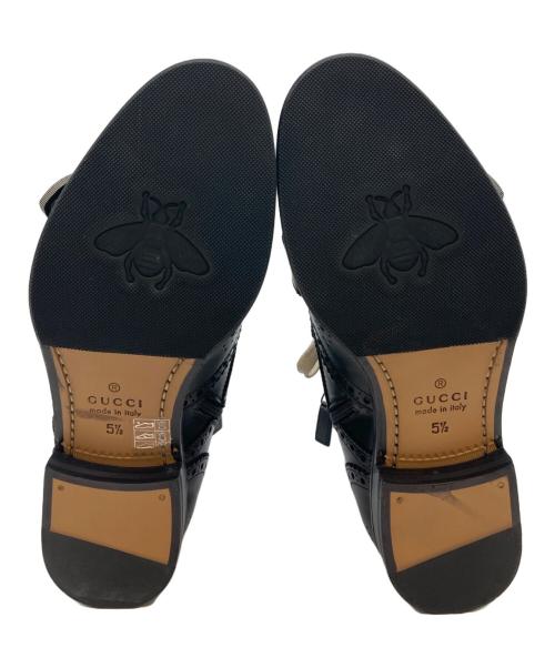 GUCCI（グッチ）GUCCI (グッチ) BEE刺繍ディオニュソスバックルブーツ ブラック サイズ:24.5の古着・服飾アイテム