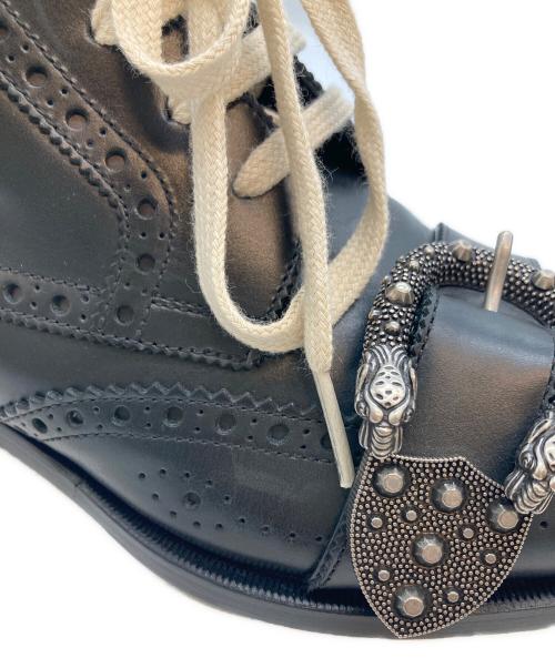 GUCCI（グッチ）GUCCI (グッチ) BEE刺繍ディオニュソスバックルブーツ ブラック サイズ:24.5の古着・服飾アイテム