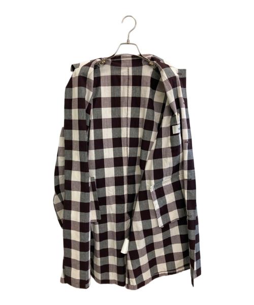 Well（ウェル）Well (ウェル) ブロックチェックステンカラーコート ブラウン×ホワイト サイズ:Mの古着・服飾アイテム