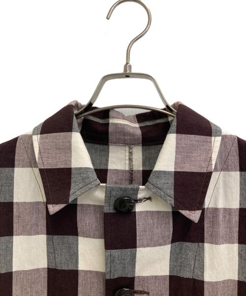 Well（ウェル）Well (ウェル) ブロックチェックステンカラーコート ブラウン×ホワイト サイズ:Mの古着・服飾アイテム