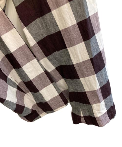 Well（ウェル）Well (ウェル) ブロックチェックステンカラーコート ブラウン×ホワイト サイズ:Mの古着・服飾アイテム