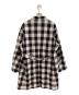 Well (ウェル) ブロックチェックステンカラーコート ブラウン×ホワイト サイズ:M：9000円