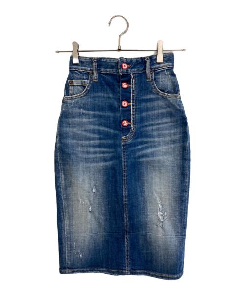 DSQUARED2（ディースクエアード）DSQUARED2 (ディースクエアード) デニムスカート インディゴ サイズ:34の古着・服飾アイテム